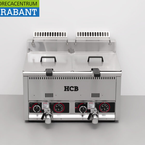 HCB Stainless Steel Double Fryer Frying 2 x 21 liter Gas Catering