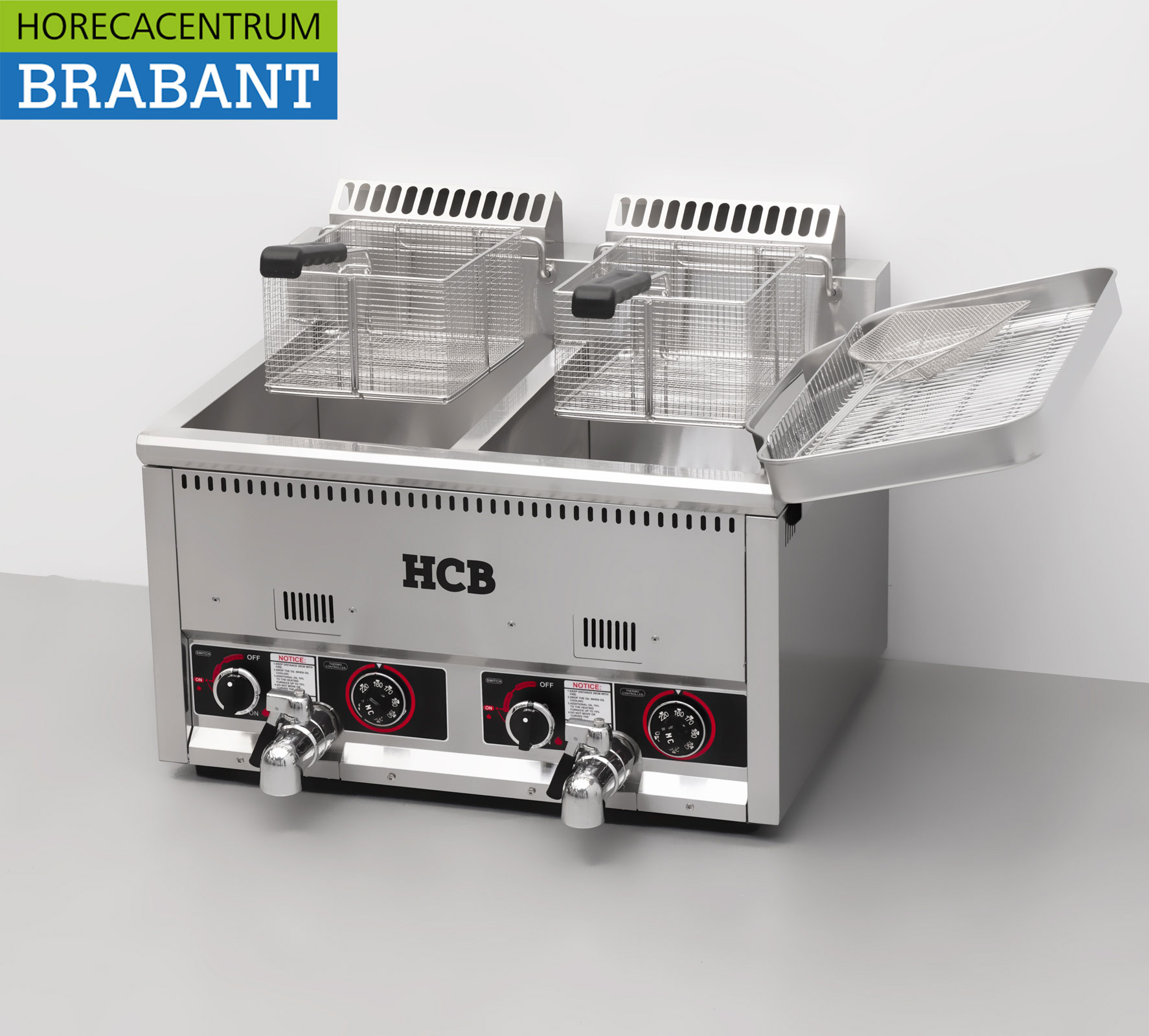 HCB Stainless Steel Double Fryer Frying 2 x 21 liter Gas Catering - Image 4