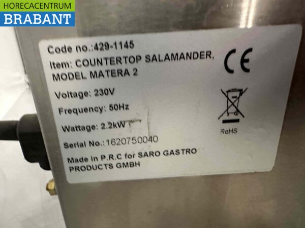 Stainless steel Saro Matera 2 Salamander 230V Horeca - Image 5