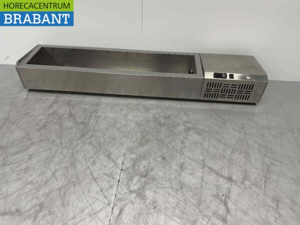 Stainless steel Top-up display case Top-up refrigerated display case saladière 6 x 1/4 GN 159,5 cm Horeca