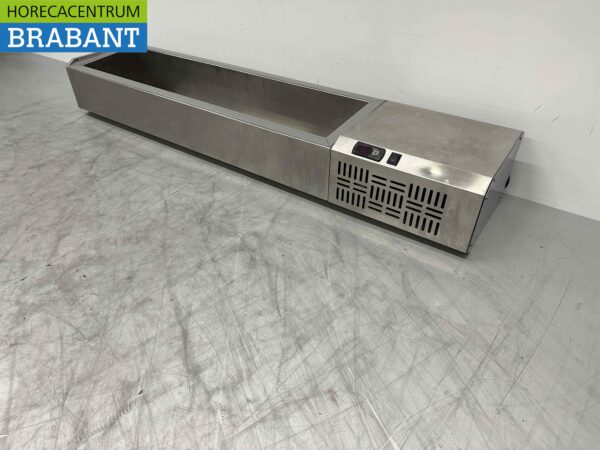 Stainless steel Top-up display case Top-up refrigerated display case saladière 6 x 1/4 GN 159,5 cm Horeca - Image 2