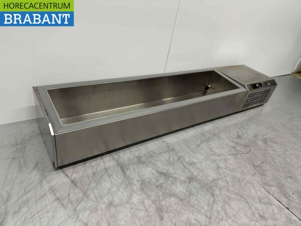 Stainless steel Top-up display case Top-up refrigerated display case saladière 6 x 1/4 GN 159,5 cm Horeca - Image 3
