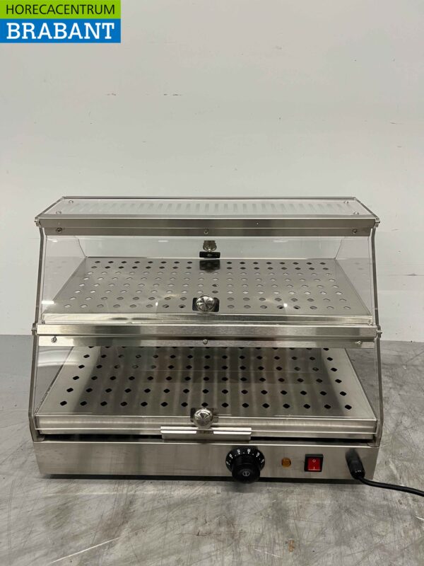 Stainless steel Hot Display Case 4 flaps 50 cm 230V Catering - Image 4