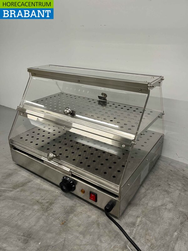 Stainless steel Hot Display Case 4 flaps 50 cm 230V Catering - Image 5