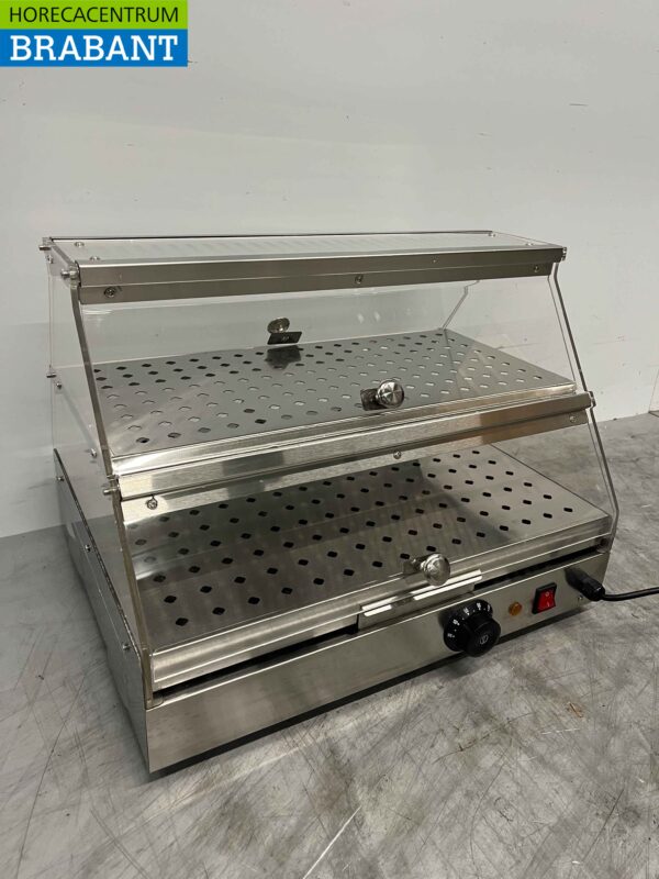 Stainless steel Hot Display Case 4 flaps 50 cm 230V Catering - Image 6