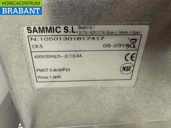 Sammic CK-5 Cutter Food Processor 400V Catering - Image 7