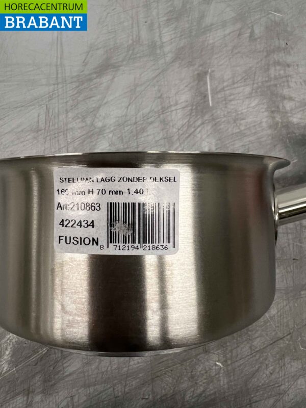 Stainless steel Fusion Professional Stewpan Cooking Pan 18 x 36.5 cm 1.4 liters Catering - Image 3