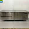 Stainless steel Coreco Premium refrigerated workbench 4 drawers and 2 doors 1/1 gastronorm 224.5 cm Horeca