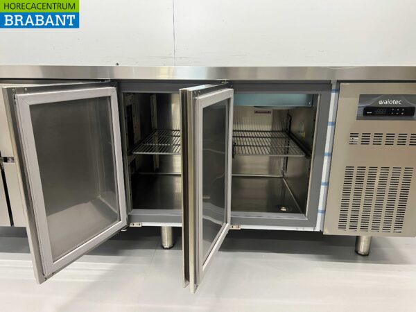 Stainless steel Coreco Premium refrigerated workbench 4 drawers and 2 doors 1/1 gastronorm 224.5 cm Horeca - Image 5