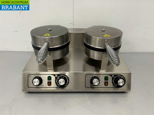 Stainless steel Double Waffle Iron with timer 230V Catering