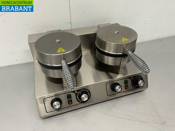 Stainless steel Double Waffle Iron with timer 230V Catering - Image 2