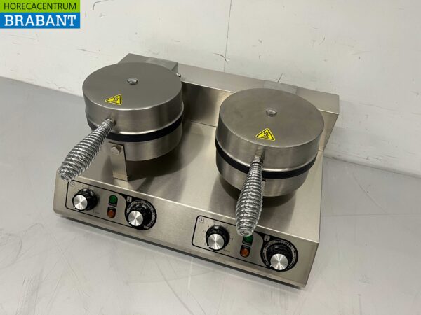 Stainless steel Double Waffle Iron with timer 230V Catering - Image 3