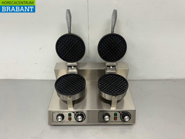 Stainless steel Double Waffle Iron with timer 230V Catering - Image 4