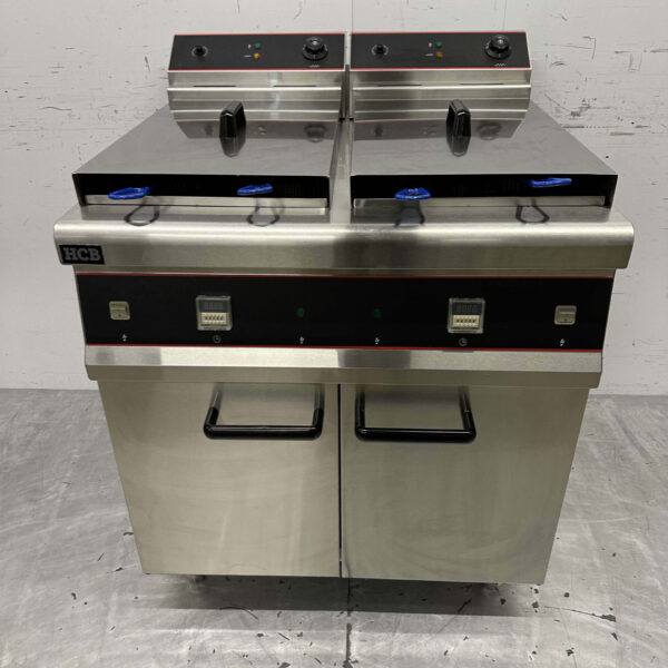 HCB Stainless Steel Double Fryer Fryer 2 x 30 liter 2 x 10 kW 400V Catering
