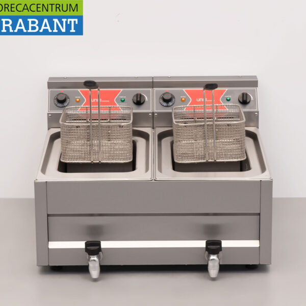 HCB Stainless Steel Double Fryer Deep fryer 2 x 12 Liter Premium-line 400V Catering