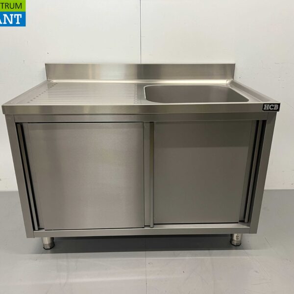 Stainless steel sink sink sliding doors Premium-line 120 cm Horeca