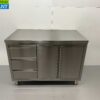 Stainless steel Work Cupboard Worktable 2 folding doors and 3 drawers 120 cm Hospitality