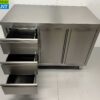 Stainless steel Work Cupboard Worktable 2 folding doors and 3 drawers 120 cm Hospitality - Image 6