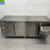 Stainless Steel Work Cupboard Cabinet Work Table 2 sliding doors and 3 drawers and waste bin 200 cm Catering - Image 4