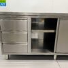 Stainless Steel Work Cupboard Cabinet Work Table 2 sliding doors and 3 drawers and waste bin 200 cm Catering - Image 6