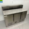 Stainless steel HCB Pizza workbench Pizza table 3 doors 136,5 cm 230V Horeca - Image 2