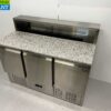 Stainless steel HCB Pizza workbench Pizza table 3 doors 136,5 cm 230V Horeca - Image 3