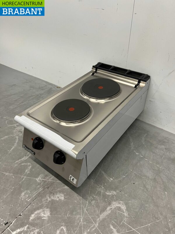 Stainless steel Mareno 2 burner electric stove stove 40 cm 400V Horeca - Image 3