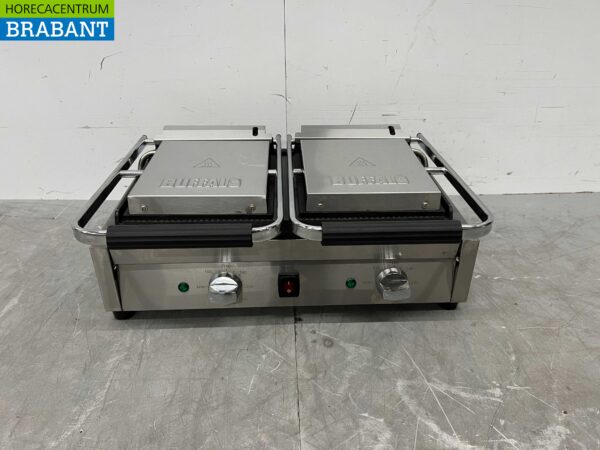Stainless steel Buffalo Double Contact Grill Panini Grill Smooth 230V Catering