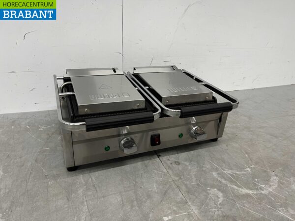 Stainless steel Buffalo Double Contact Grill Panini Grill Smooth 230V Catering - Image 2