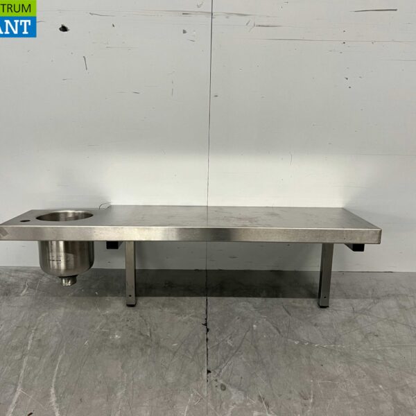 Stainless steel Wall Shelf 98 x 31.5 cm with small sink Catering