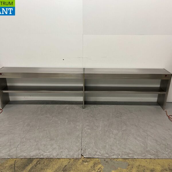 Stainless steel warming bridge Heated etagere 299 cm Horeca