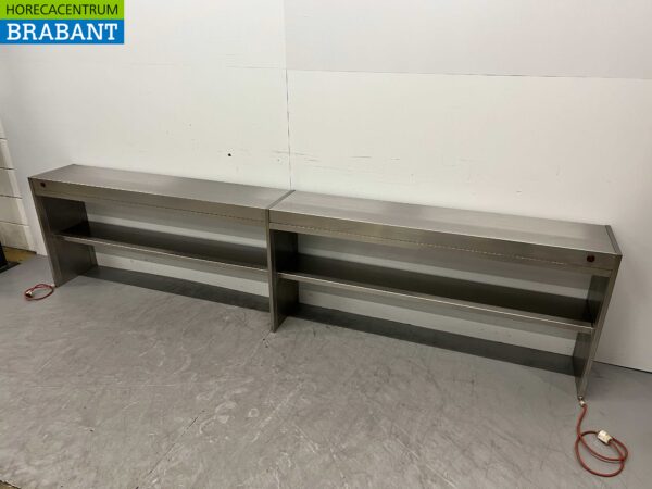 Stainless steel warming bridge Heated etagere 299 cm Horeca - Image 2