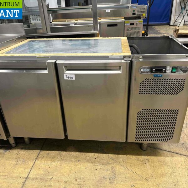 Stainless steel Afinox Refrigerated Workbench 2 doors 134 cm 230V Horeca