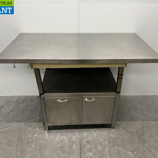Stainless steel Worktable Work Cabinet 2 doors 140 x 74.5 x 96 cm Horeca