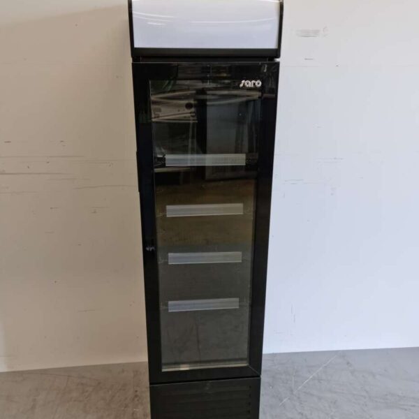 Saro Glass Door Refrigerator Beverage Refrigerator Glass Door Narrow 107 liters 230V Horeca