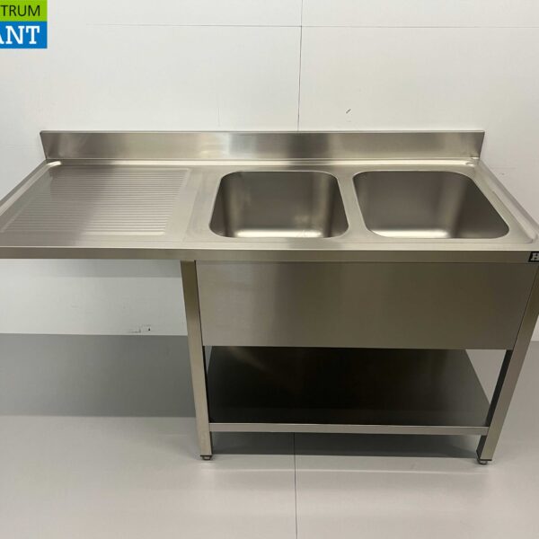 Stainless steel Sink table double sinks Premium-line 160 cm Horeca