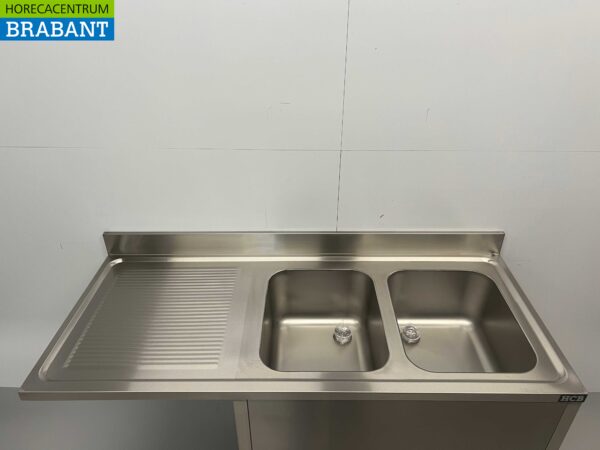 Stainless steel Sink table double sinks Premium-line 160 cm Horeca - Image 4