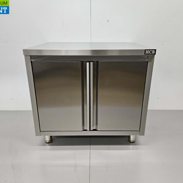 Stainless steel Work Cupboard Cabinet 2 doors Premium-line 90 cm Horeca
