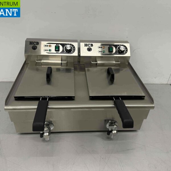 Stainless steel Double Fryer Fryer 2 x 14 liter 2 x 230V Catering