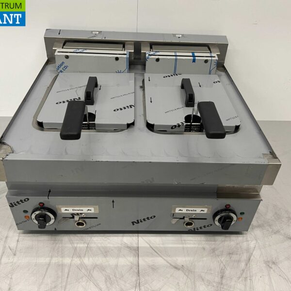 Stainless steel Double Fryer Fryer 2 x 10 liters 400V Catering