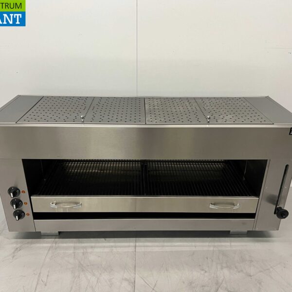 Stainless steel Pitagrill Salamander grill 3 burners 129 cm 400V Horeca