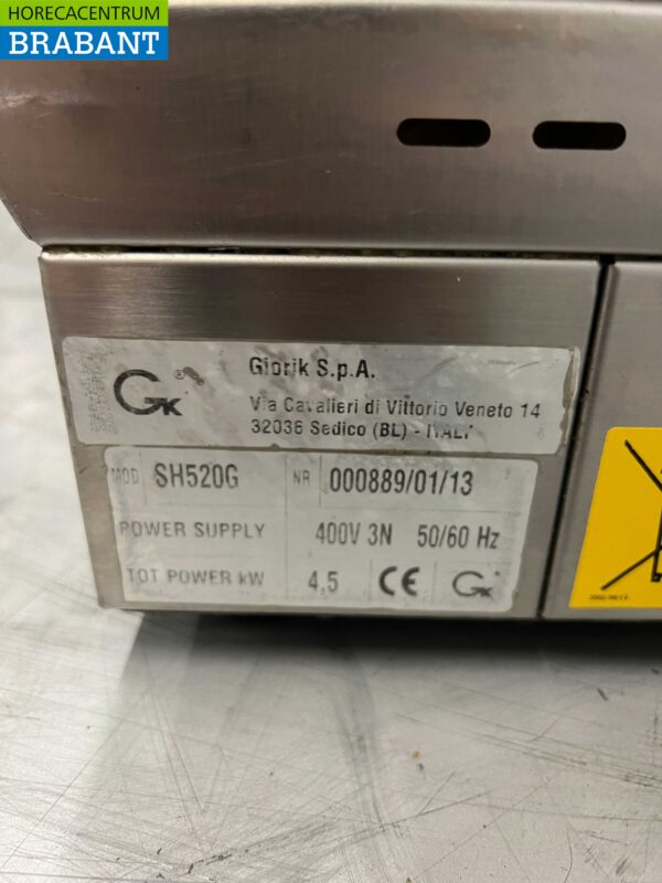 Stainless steel Giorik Salamander grill Infrared 57 cm 400V Horeca - Image 4