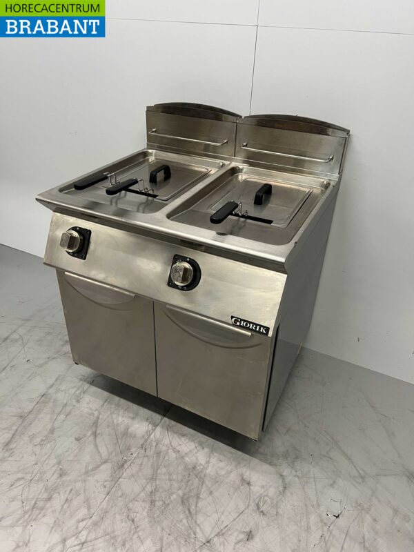 Stainless steel Giorik Double Fryer fryer 2 x 13 liters 23 kW GAS Catering - Image 3