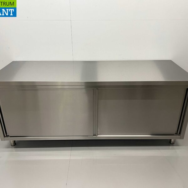 Stainless steel Work Cabinet 2 sliding doors Premium-line 200 cm Catering