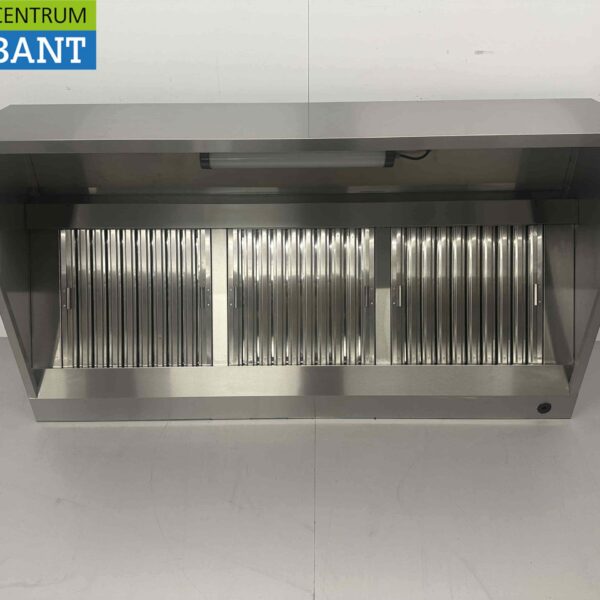 Stainless steel extractor hood Extractor hood with slatted filters Premium-line 180 cm Box model Horeca