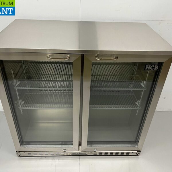 Stainless steel Backbar Bar Refrigerator Glass folding doors 218 liters 90 cm 230V Horeca