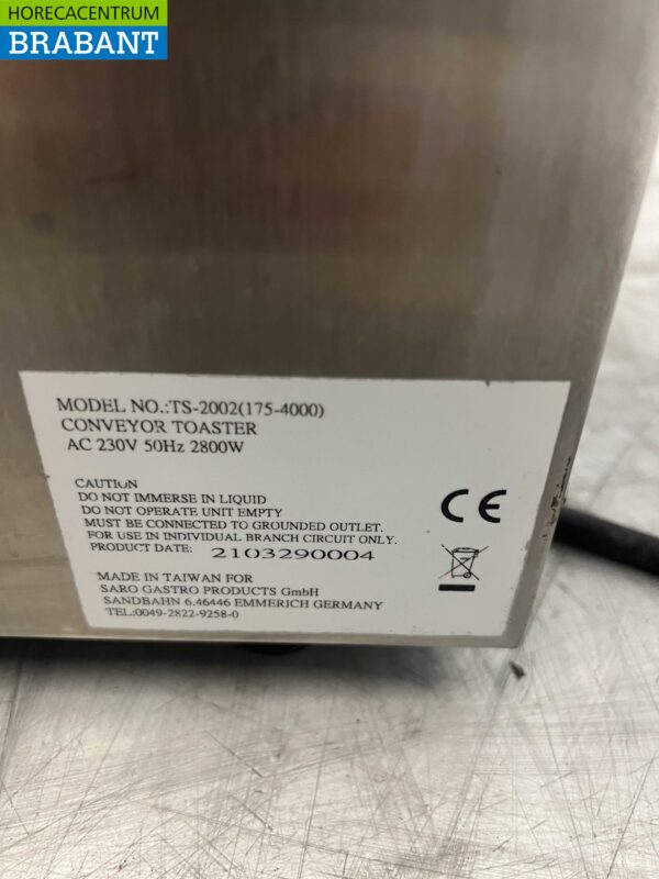 Stainless steel Saro 175-4000 Walk-through toaster Toaster Conveyor oven 230V Catering - Image 4