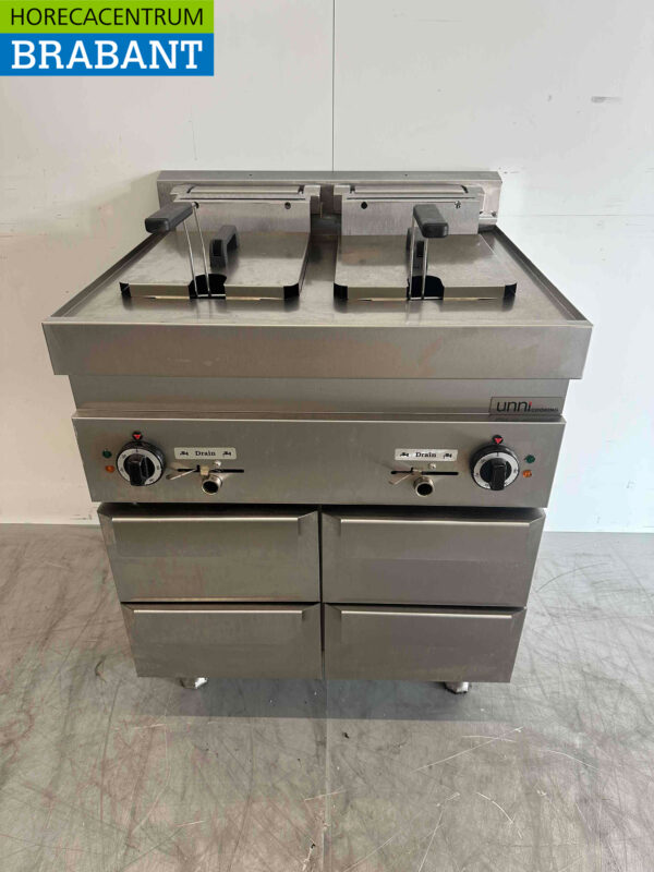 Stainless steel Double Fryer Fryer 2 x 10 liters 400V Catering
