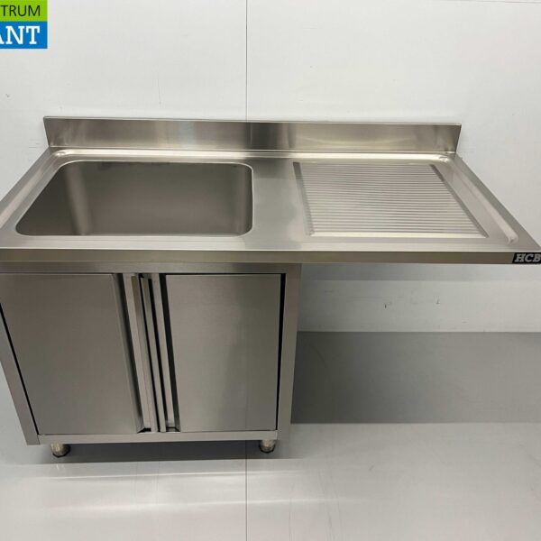 Stainless steel Sink Table Sink folding doors Premium-line 140 cm Catering