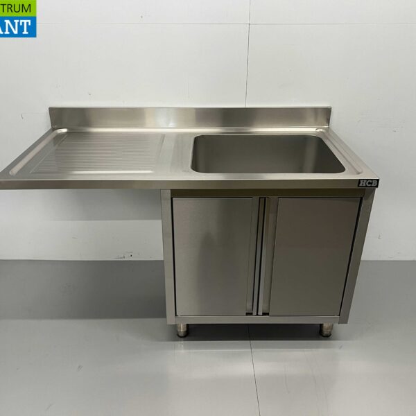 Stainless steel Sink Table Sink folding doors Premium-line 140 cm Catering